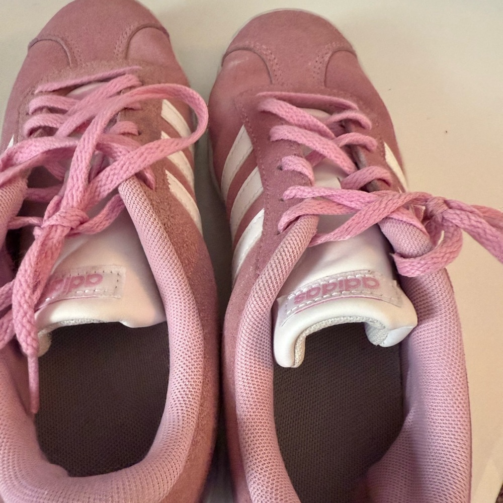 Adidas Suede Pink and White Trainers - Picture 2 of 7